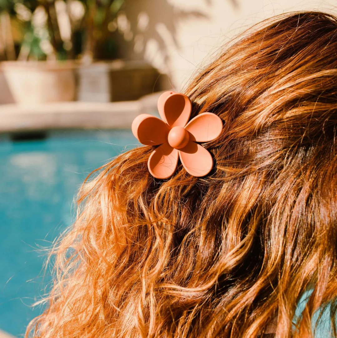Tan Flower Hair Claw