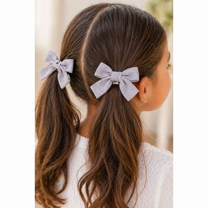 Gray  | Pigtail Hair Bows