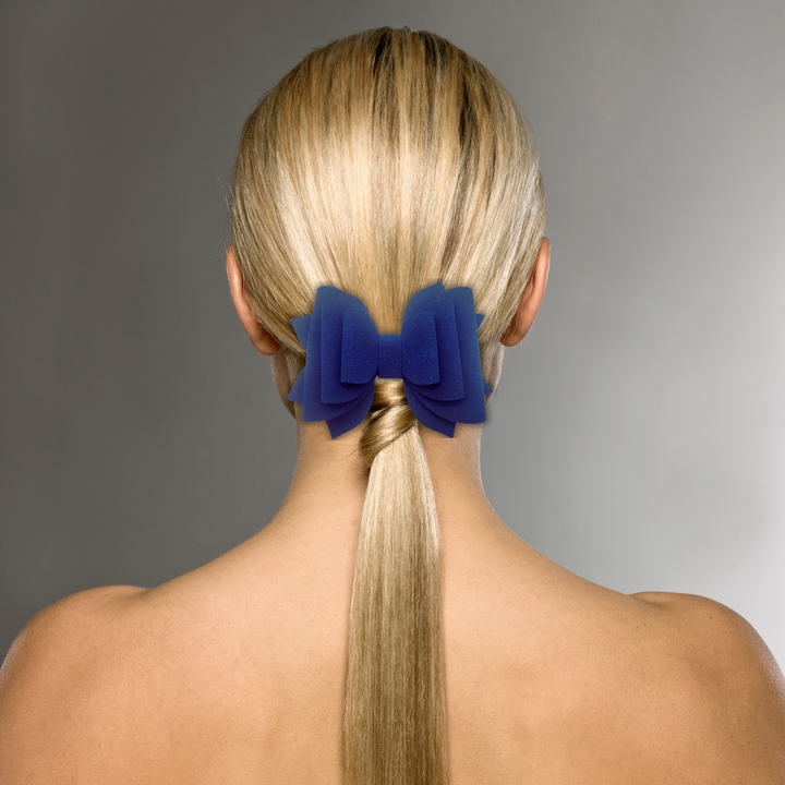 Royal Blue Suede Hair Bow