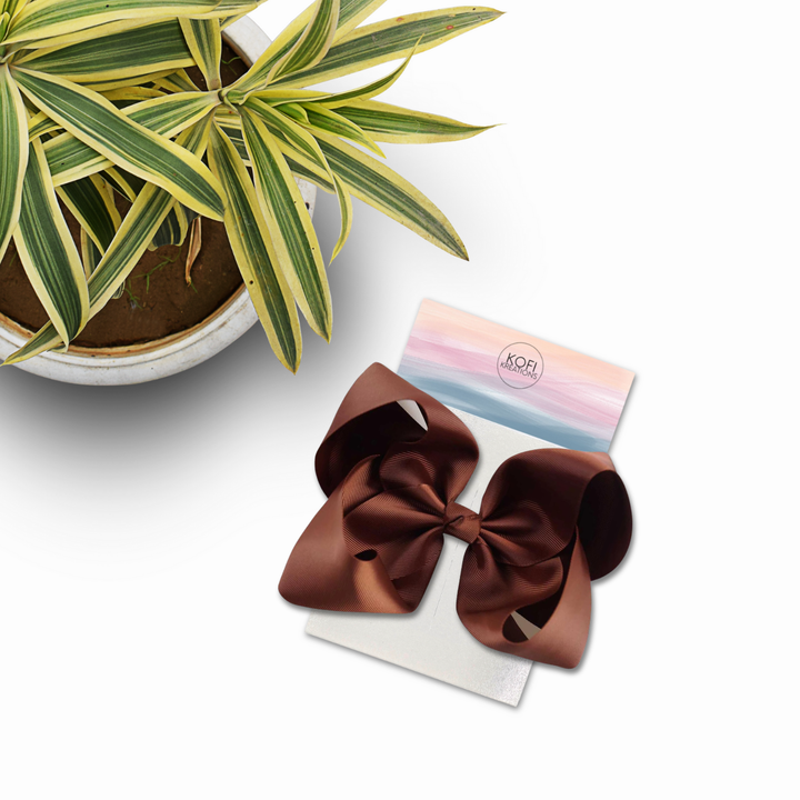 Brown | Grosgrain Ribbon Hair Bow