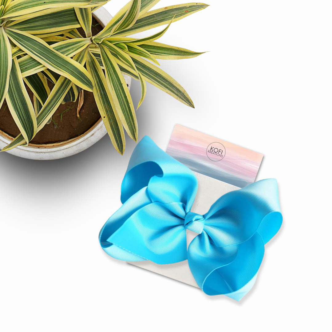 Light Blue | Grosgrain Ribbon Hair Bow