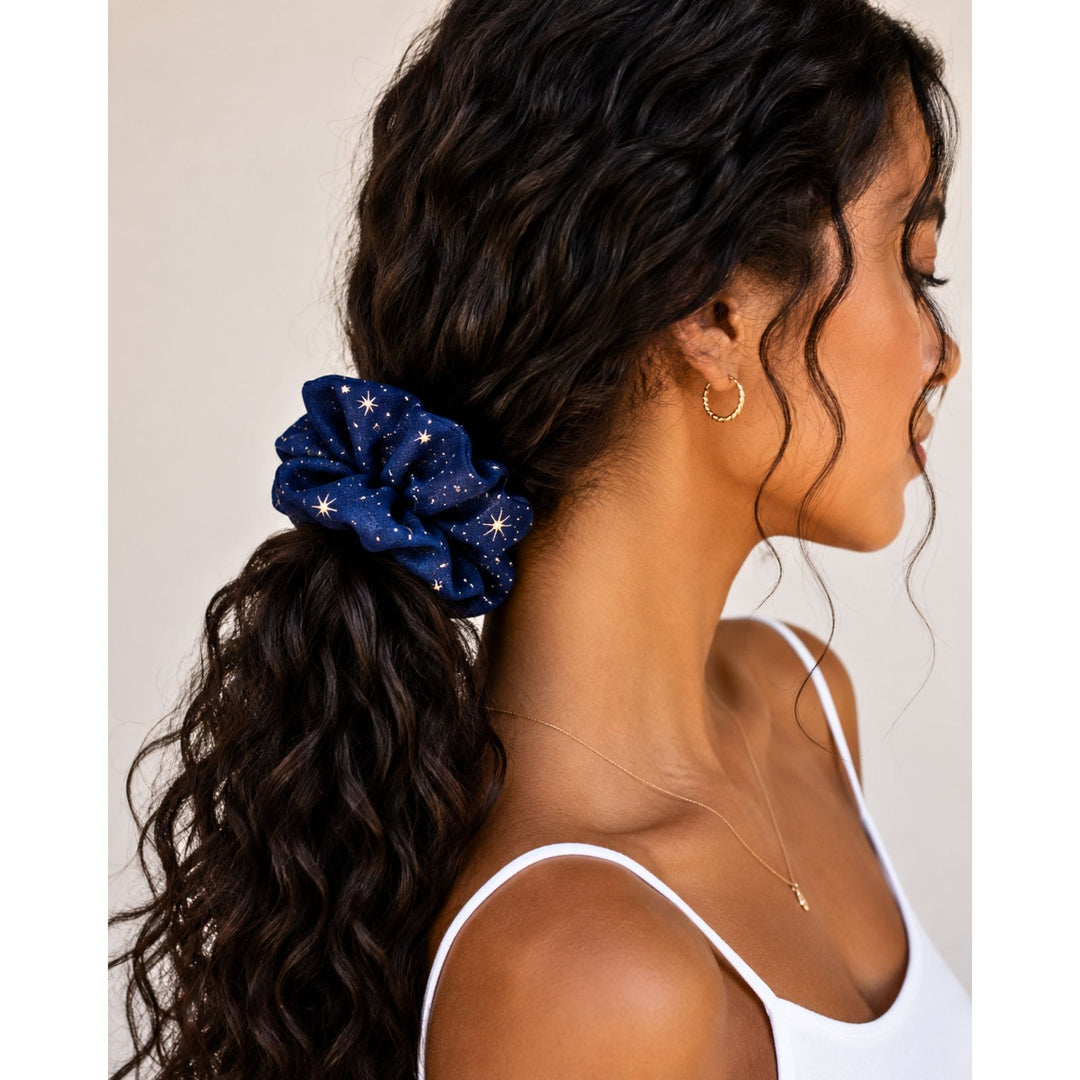 Blue Stars | Chiffon Scrunchie