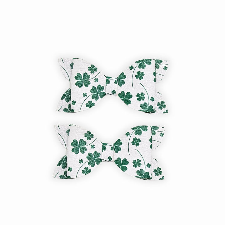 Shamrock Shine Faux Leather Hair Bows