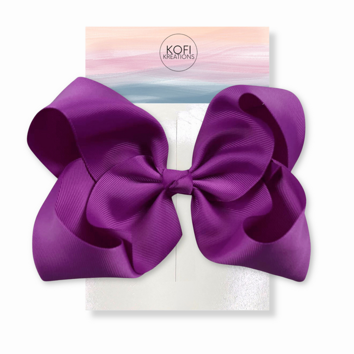 Purple Grosgrain Ribbon Hair Bow