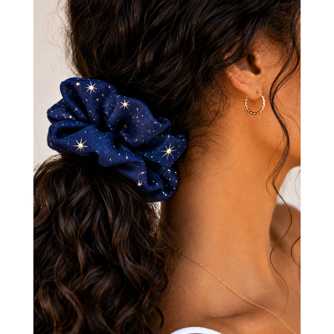 Blue Stars | Chiffon Scrunchie