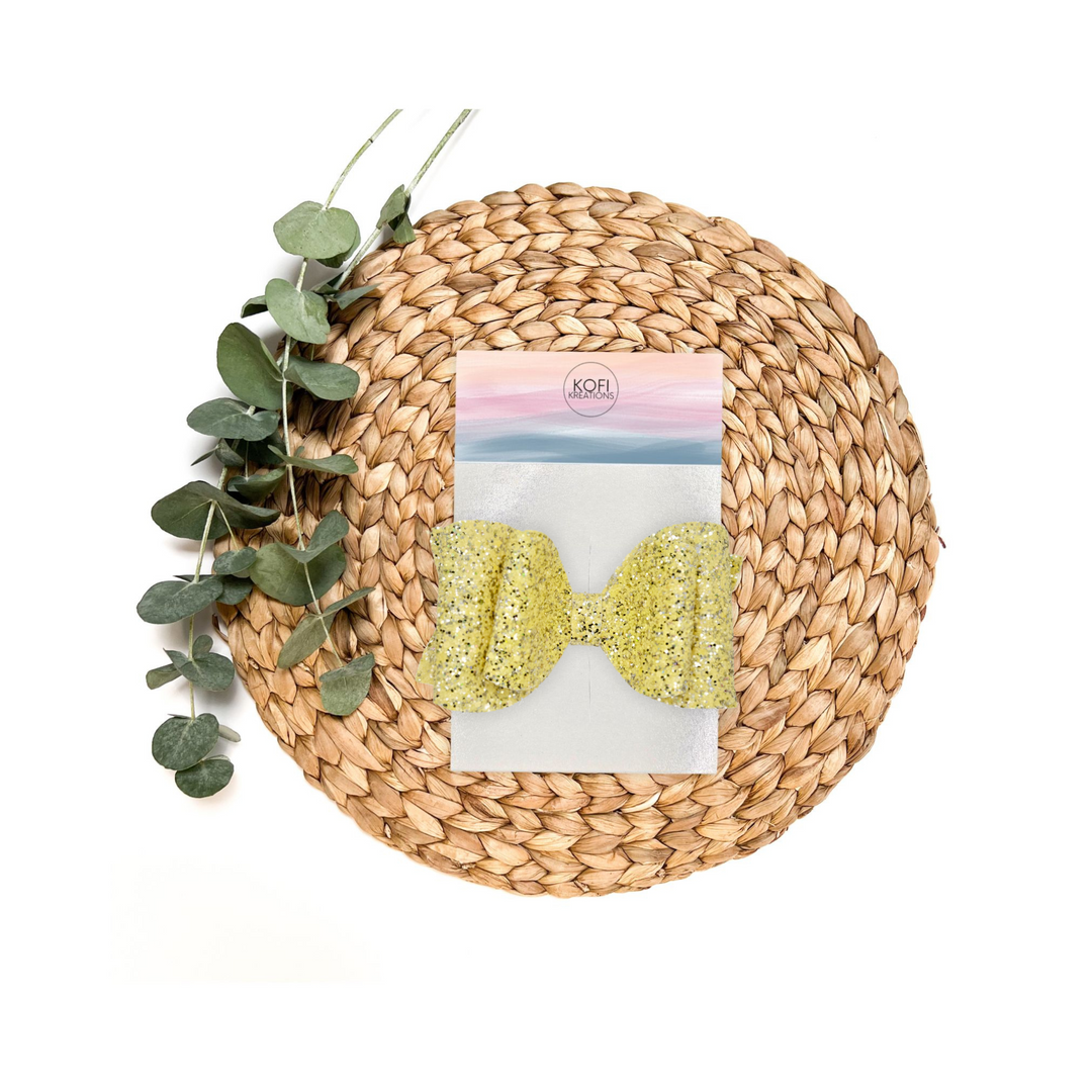 Yellow | Josie Glitter Hair Bow