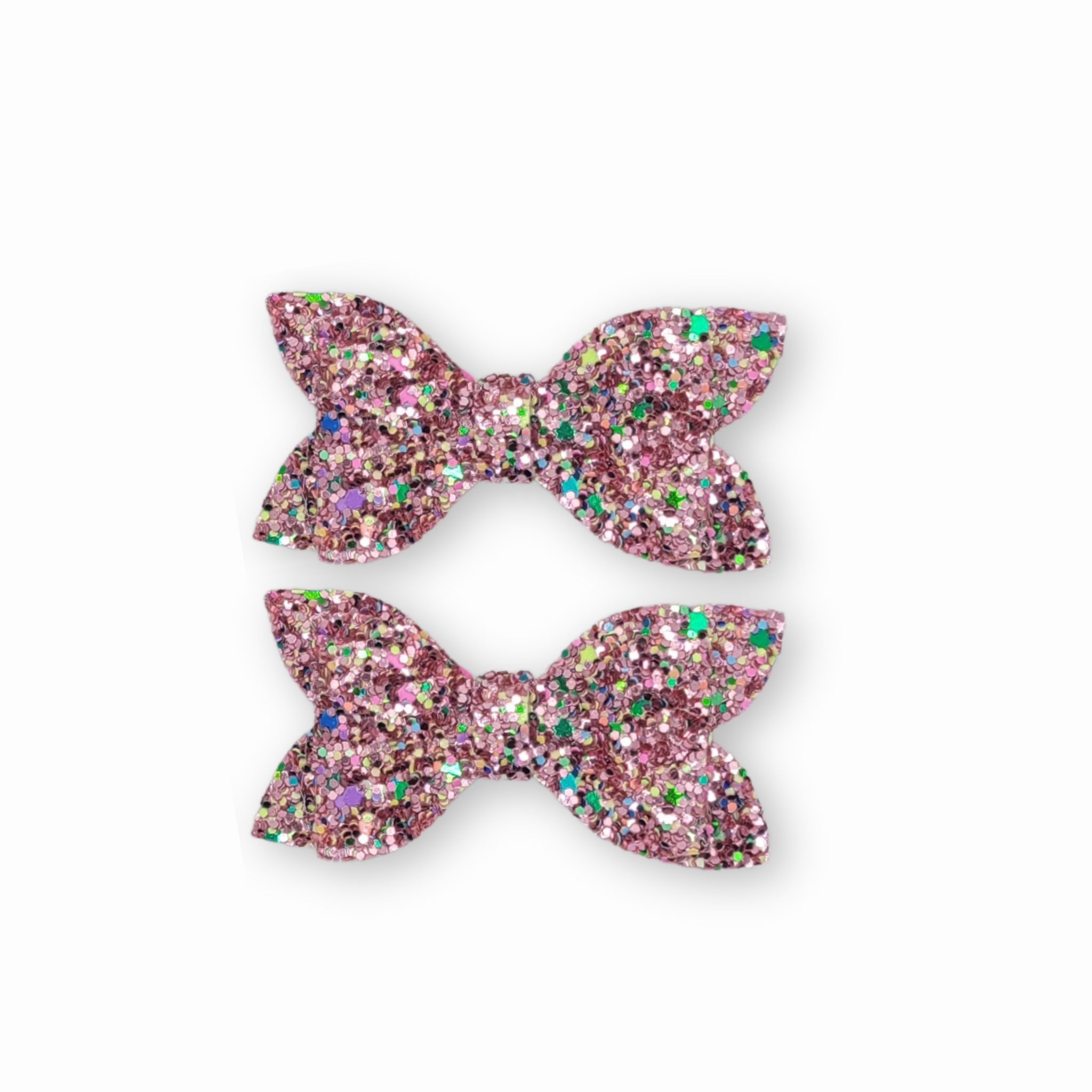 Luna | Rosey Pink Glitter Hair Bow