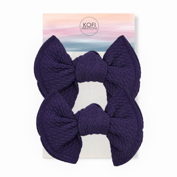 Purple Knot Hair Bows