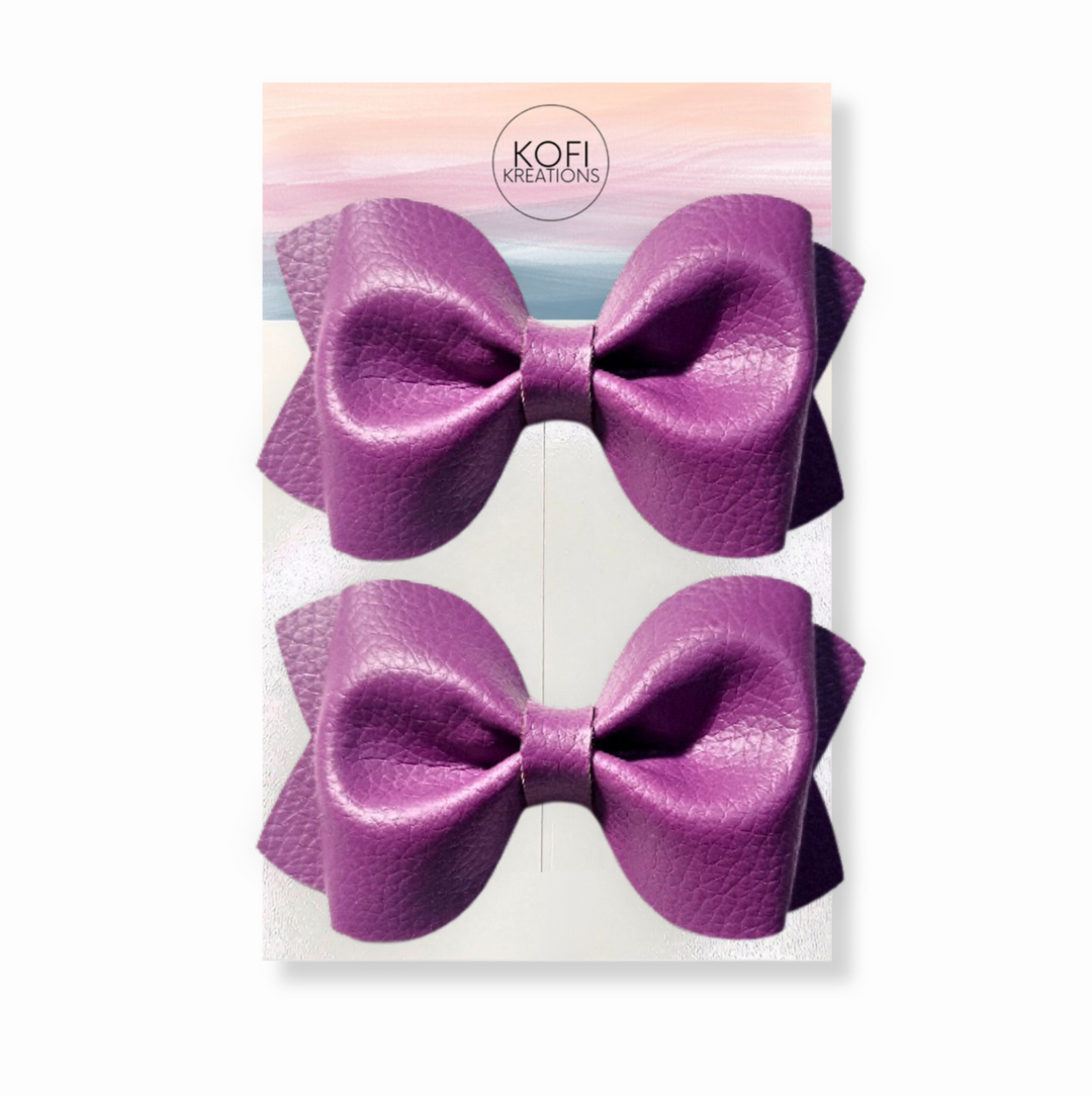 Purple Pinch Hair Bow