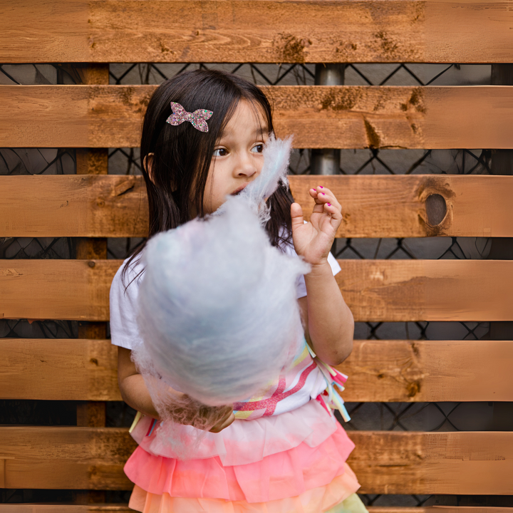 Luna | Rosey Pink Glitter Hair Bow