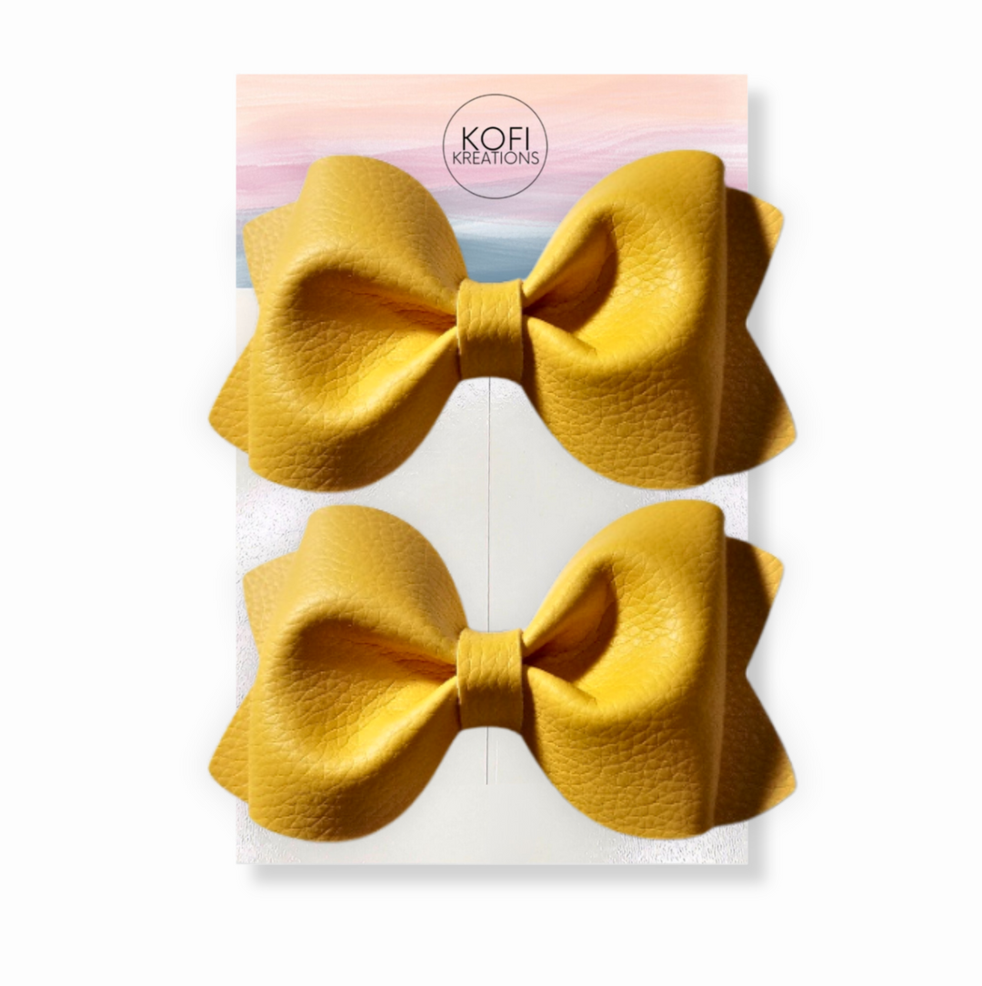 Yellow Pinch Hair Bow