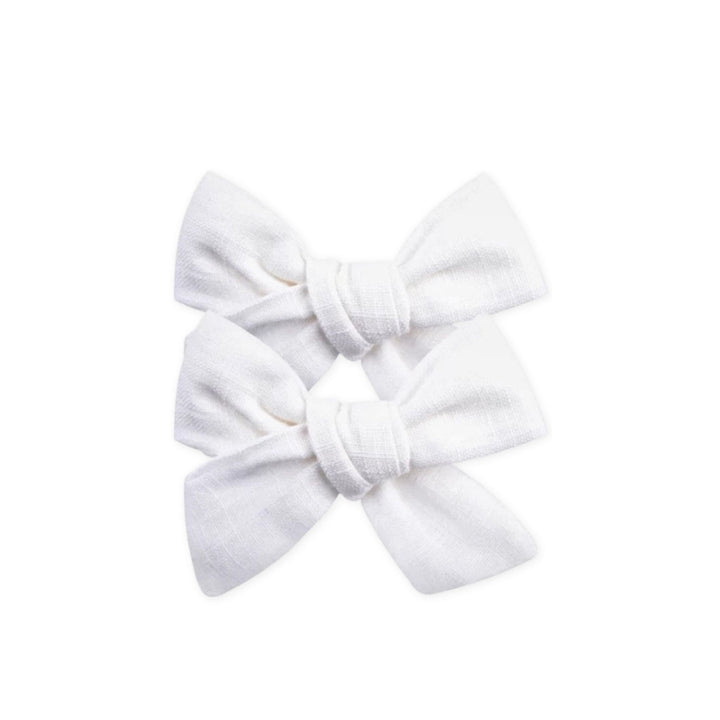 White | Pigtail Hair Bows