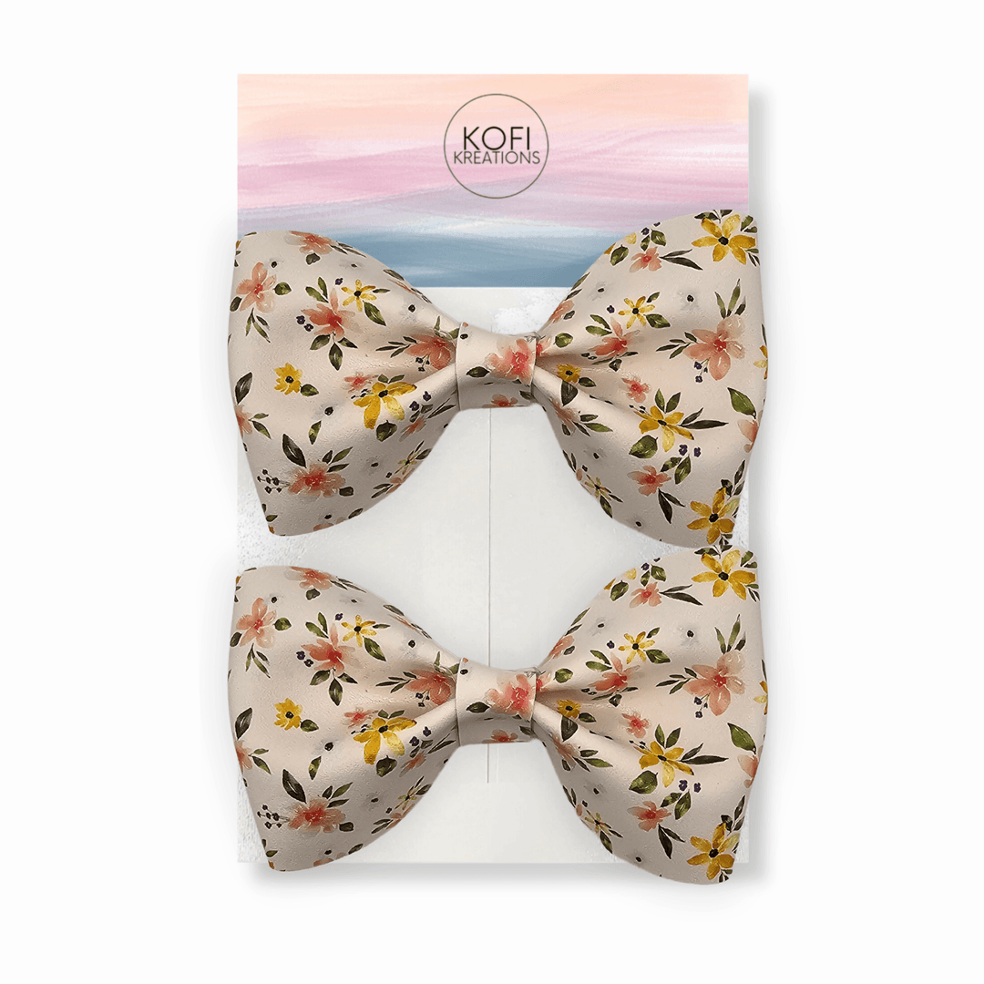 Floral Pinch Hair Bow