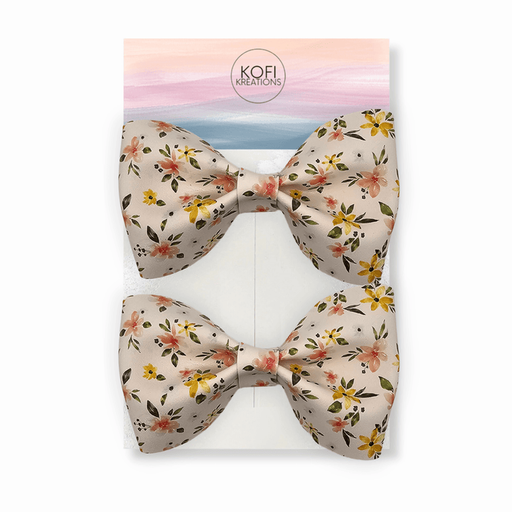 Floral Pinch Hair Bow