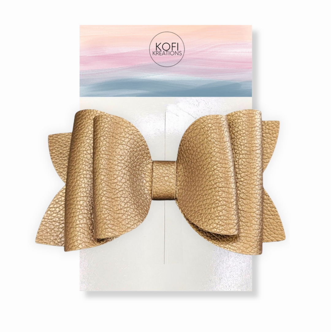 Josey Copper Leather Hair Bow