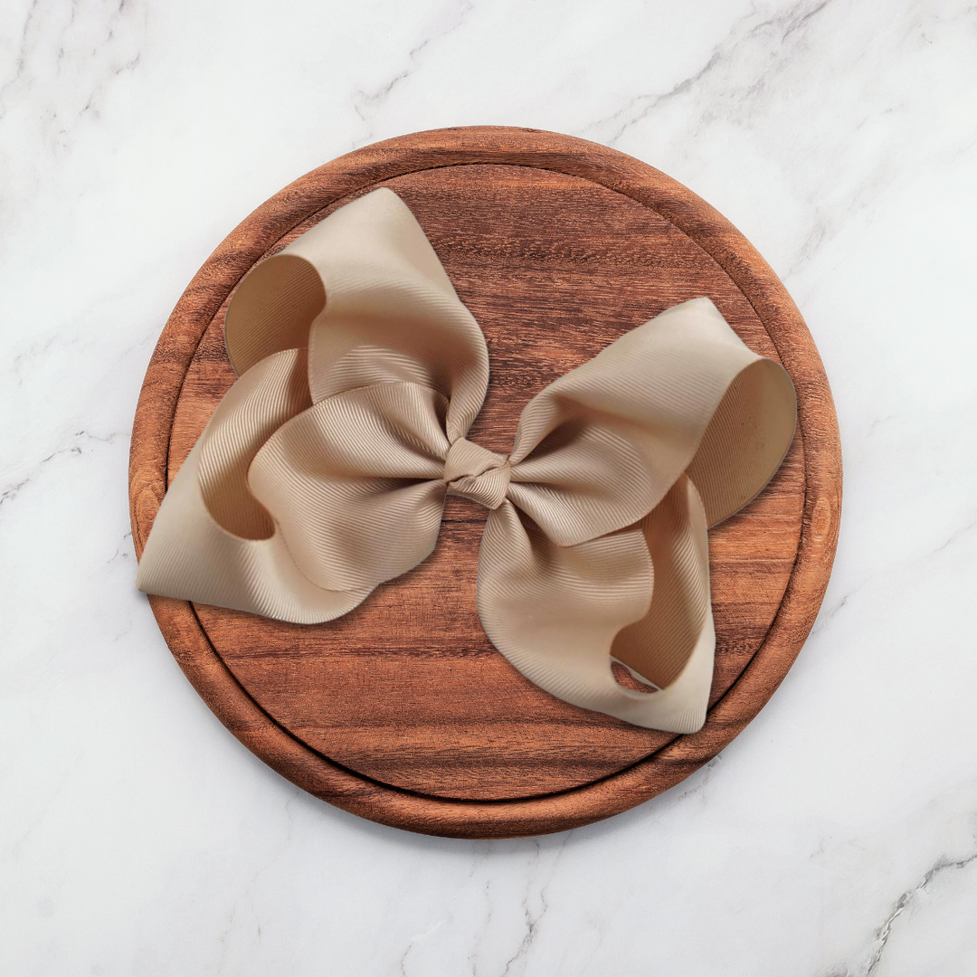 Champagne | Grosgrain Ribbon Hair Bow
