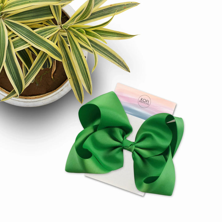 Green | Grosgrain Ribbon Hair Bow