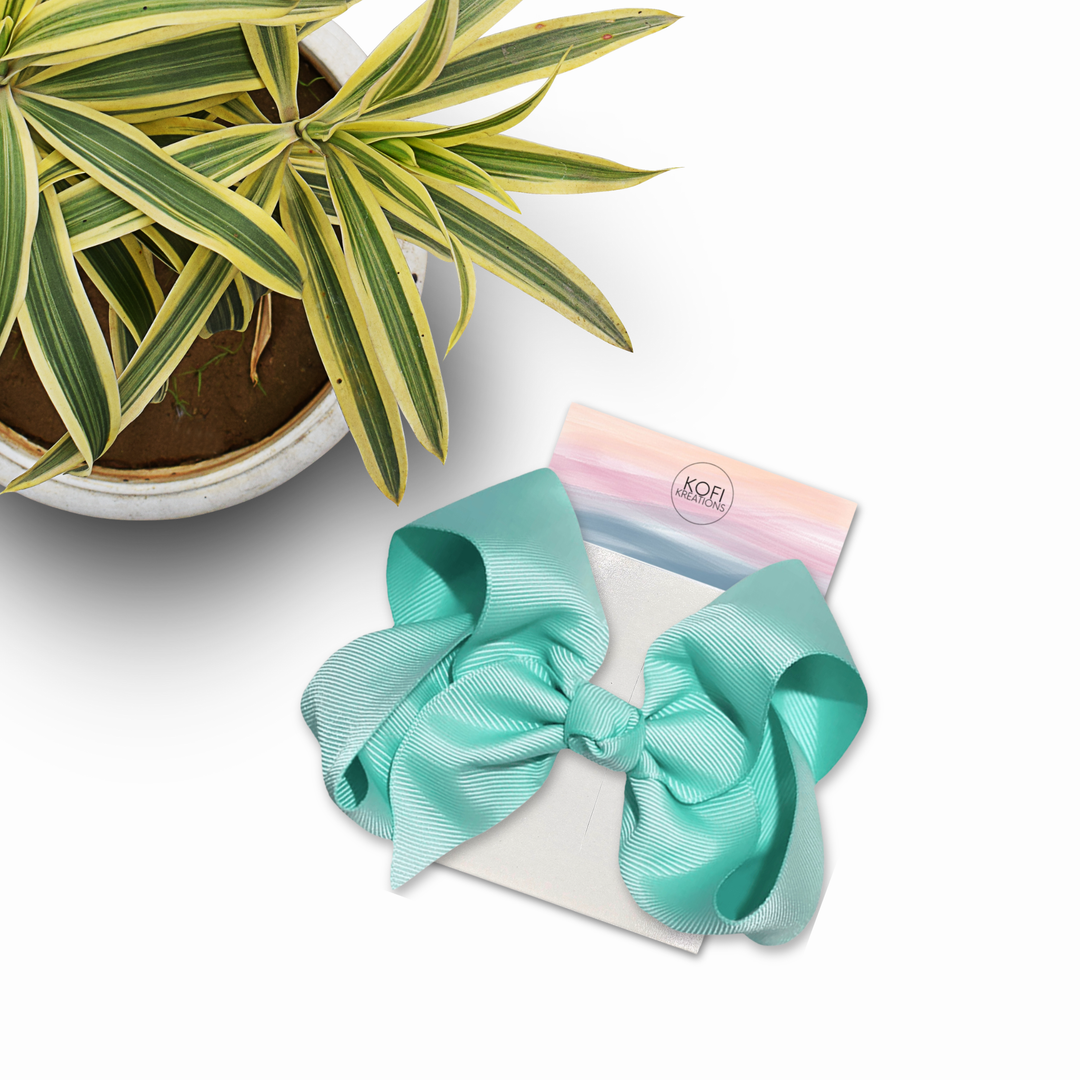 Aqua | Grosgrain Ribbon Hair Bow