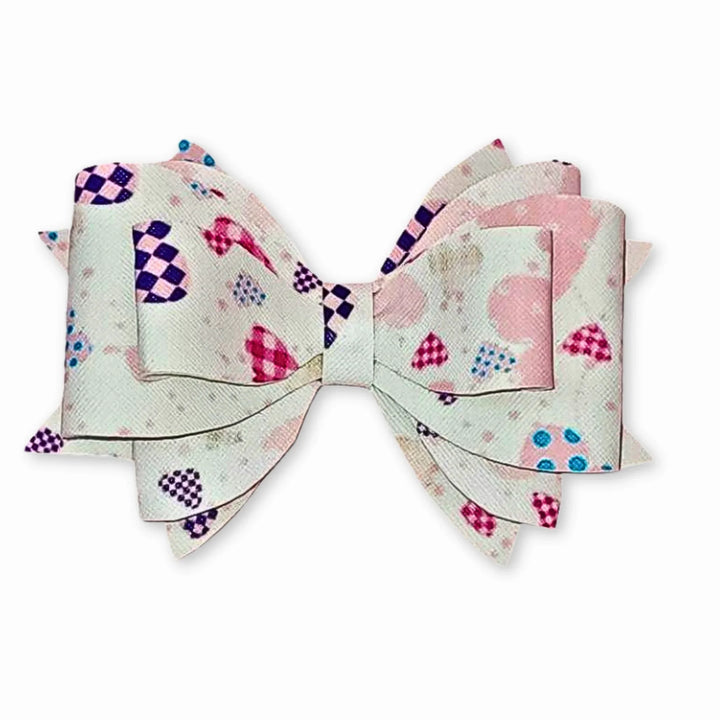 Candy Hearts | Faux Leather Hair Bow