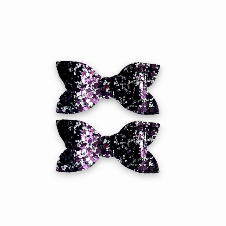 Luna | Purple Stone Glitter Hair Bow