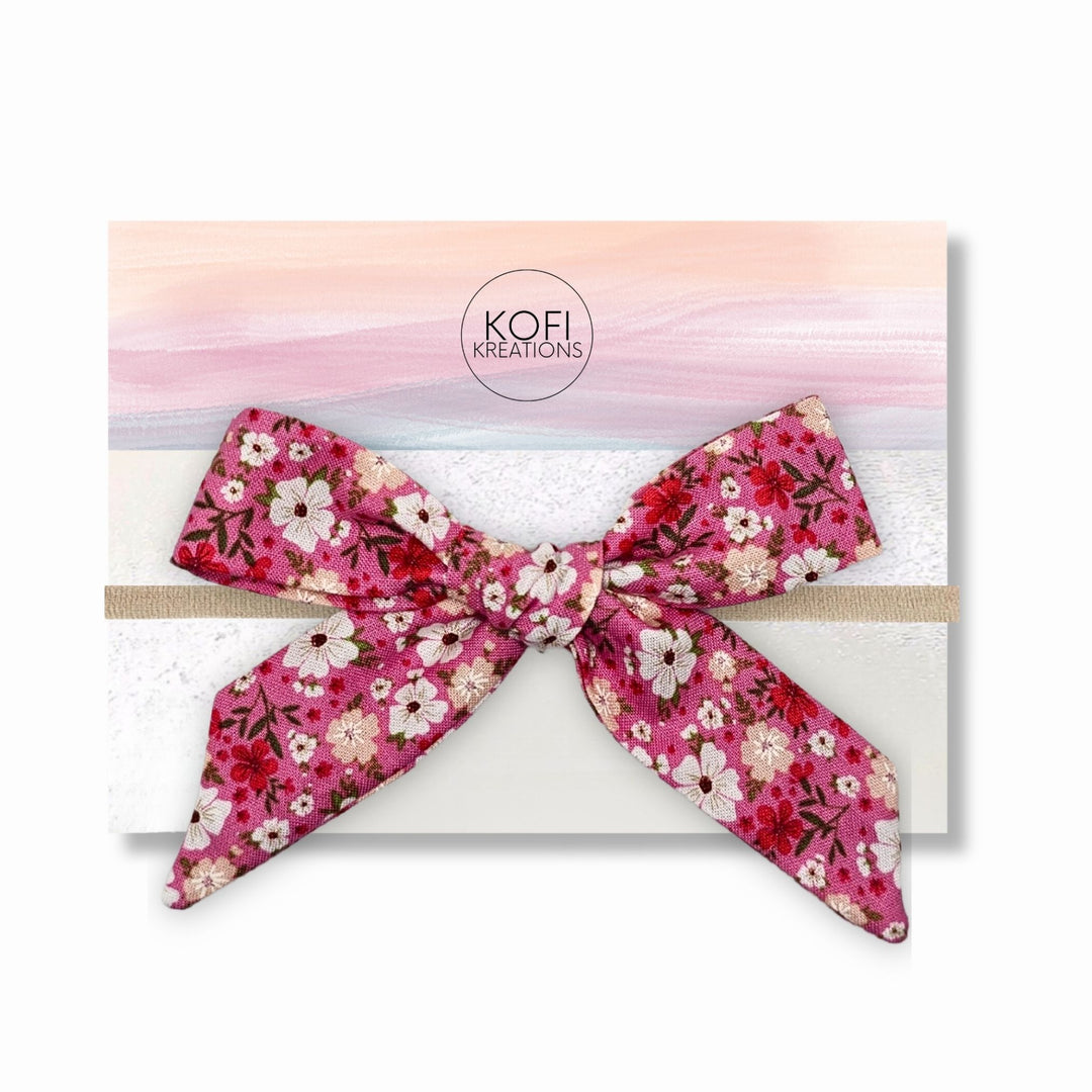 Audrey | Blush Petals Hand-tied Bow