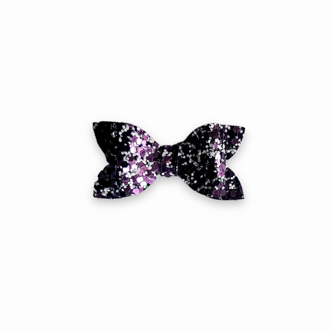 Luna | Purple Stone Glitter Hair Bow