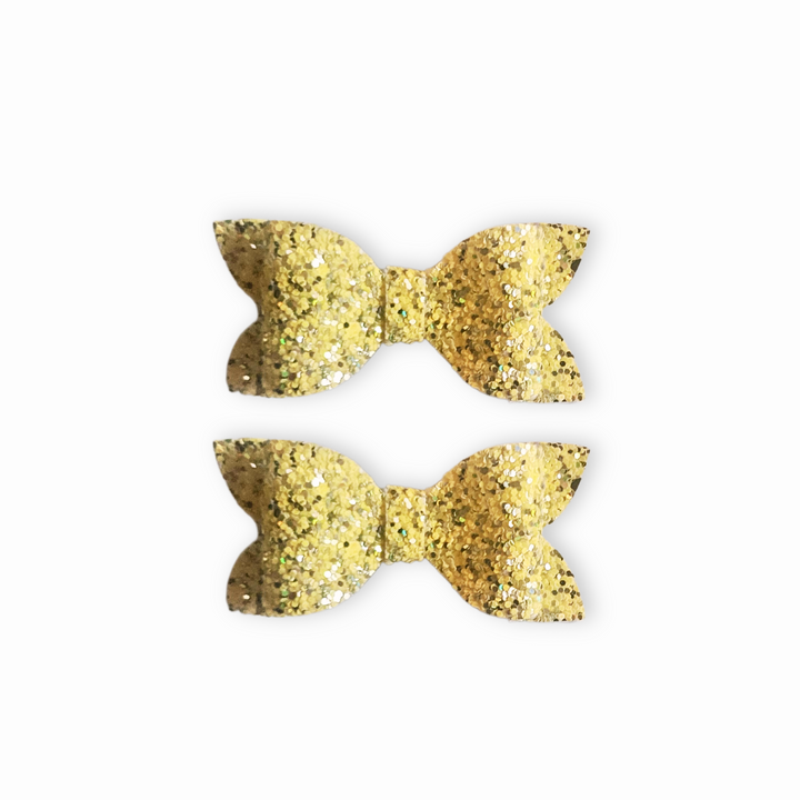 Luna | Yellow Glitter Hair Bow