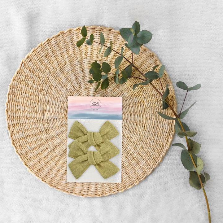 Olive | Pigtail Hair Bows