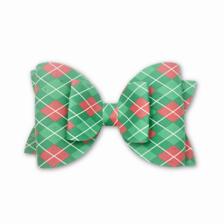 Plaid | Green Josie Faux Leather Hair Bow