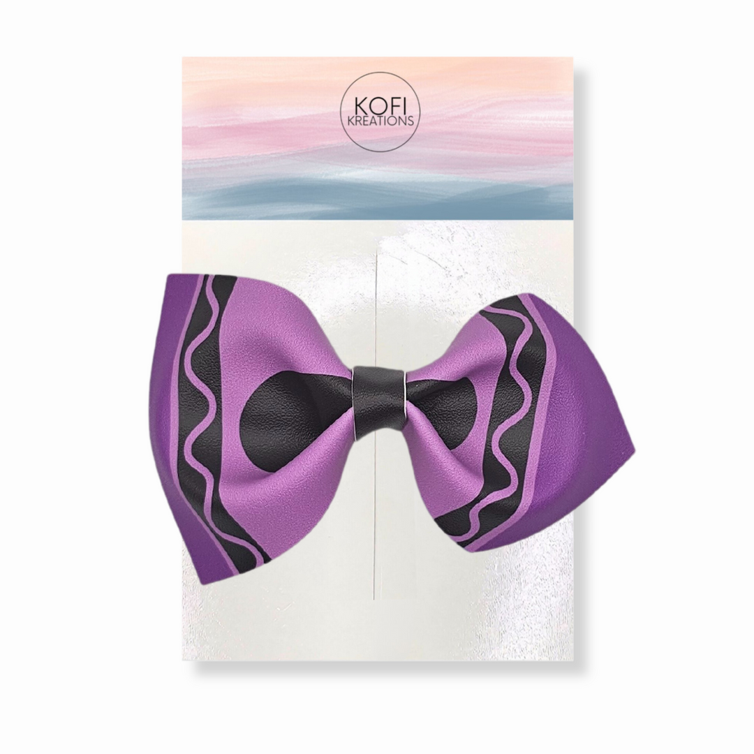 Crayon Faux Leather Hair Bows