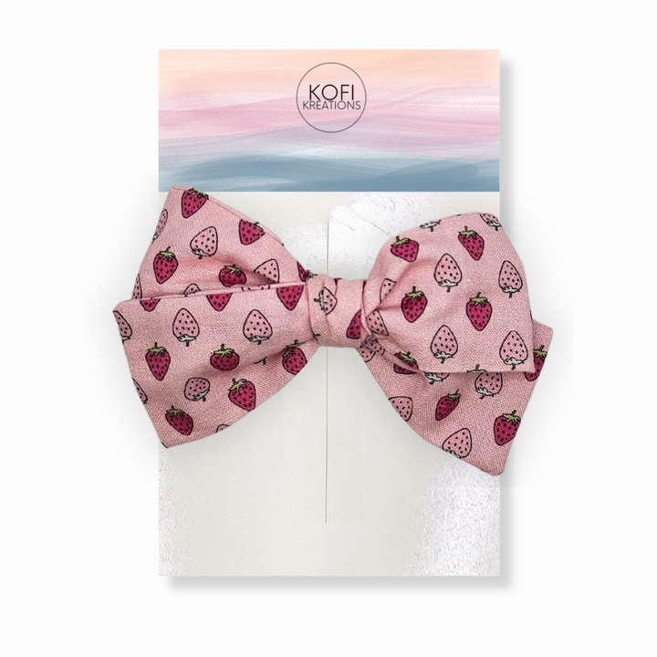 Strawberry Hand-tied Hair Bow