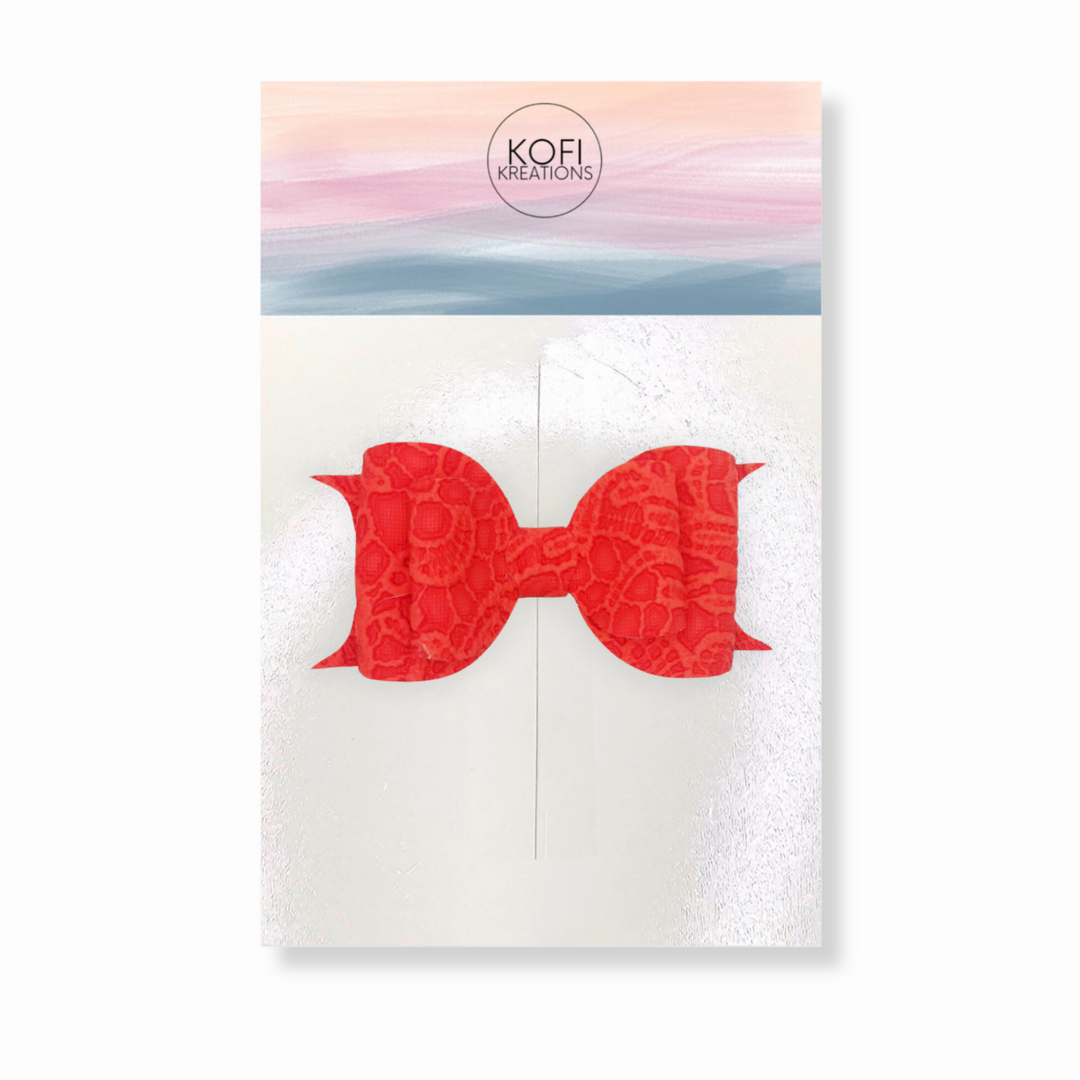 Red Laced Hair Bow