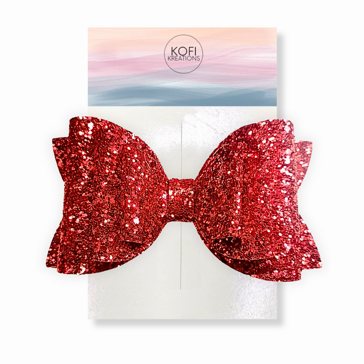 Red Glitter Josey Hair Bow