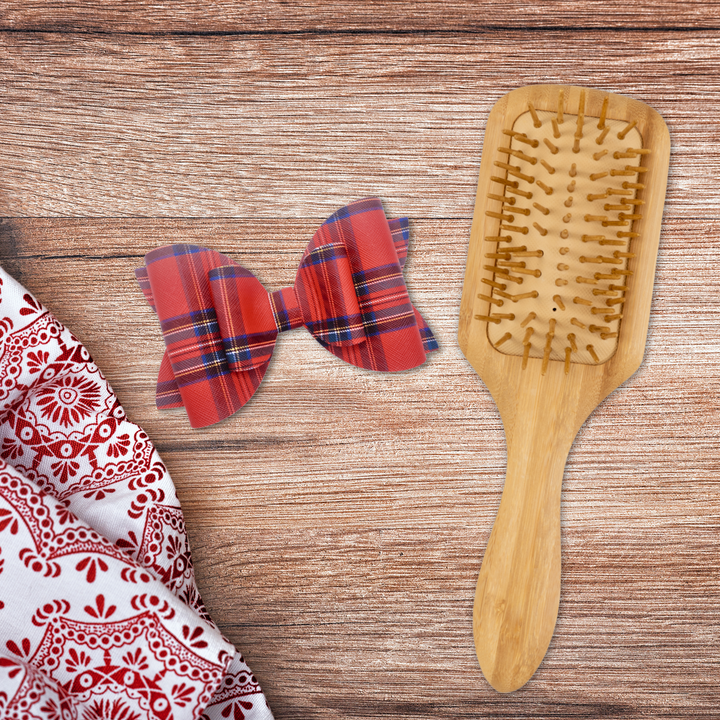 Plaid | Red Josie Faux Leather Hair Bow