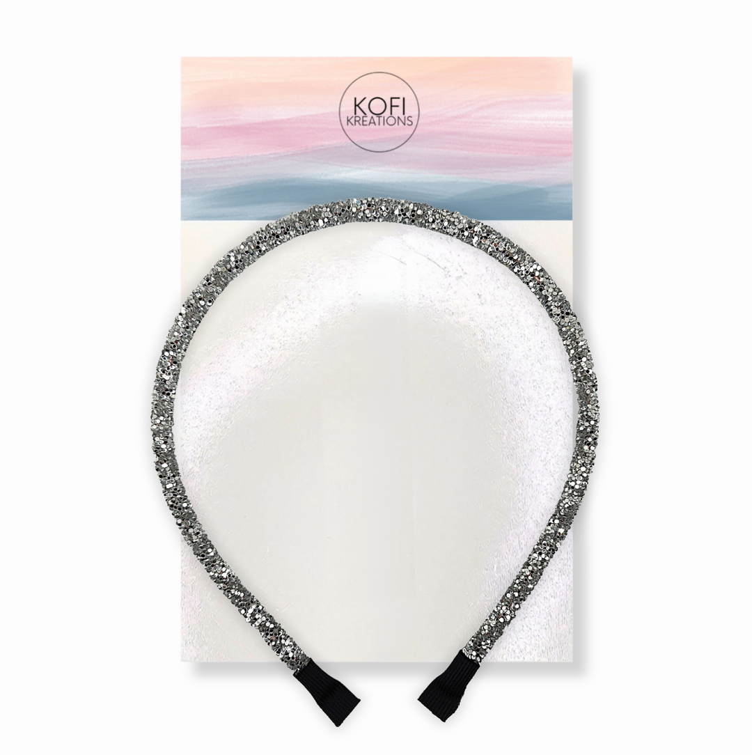 Silver Glitter Headband