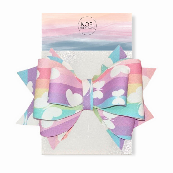 Rainbow Butterfly Hair Bow