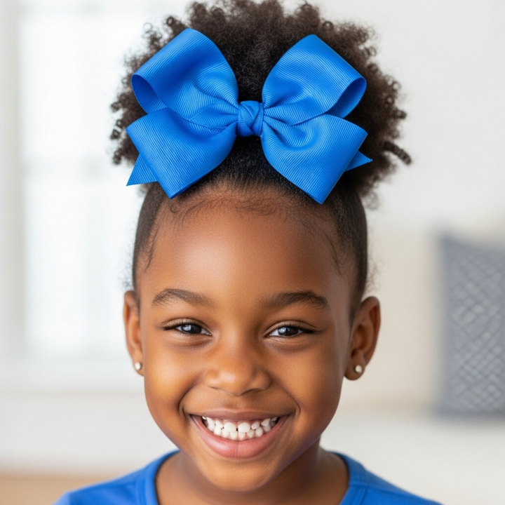 Blue | Grosgrain Ribbon Hair Bow