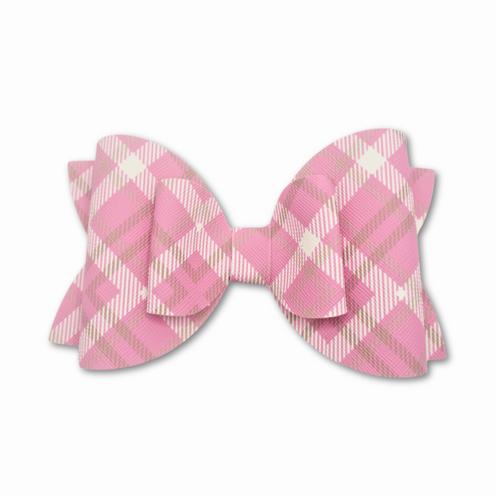 Plaid | Pink Josie Faux Leather Hair Bow