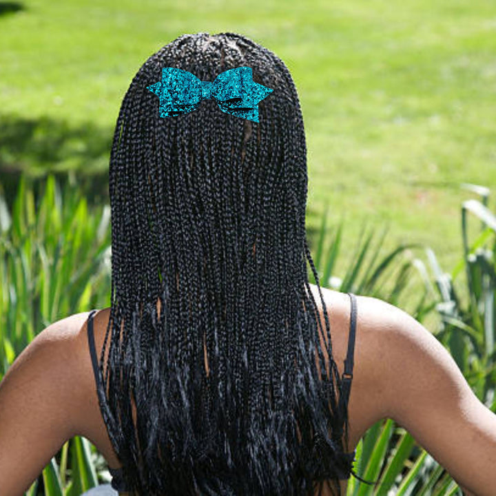 Turquoise | Pepperdine Glitter Hair Bow