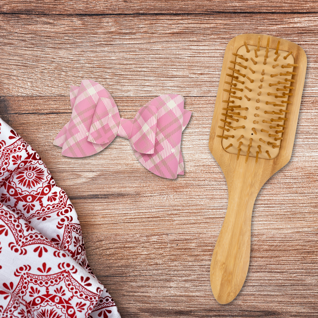 Plaid | Pink Josie Faux Leather Hair Bow