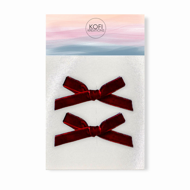 Small Velvet | Pigtail Hair Bows