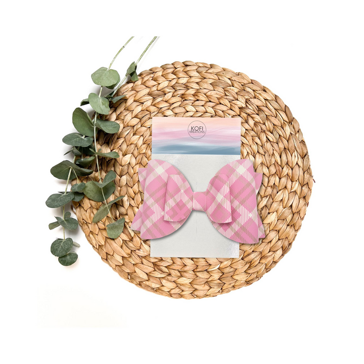 Plaid | Pink Josie Faux Leather Hair Bow