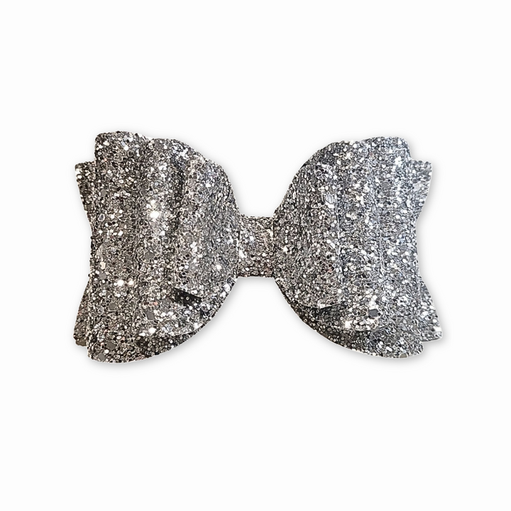 Silver | Josie Glitter Hair Bow