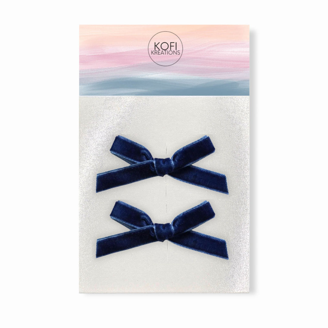 Small Velvet | Pigtail Hair Bows