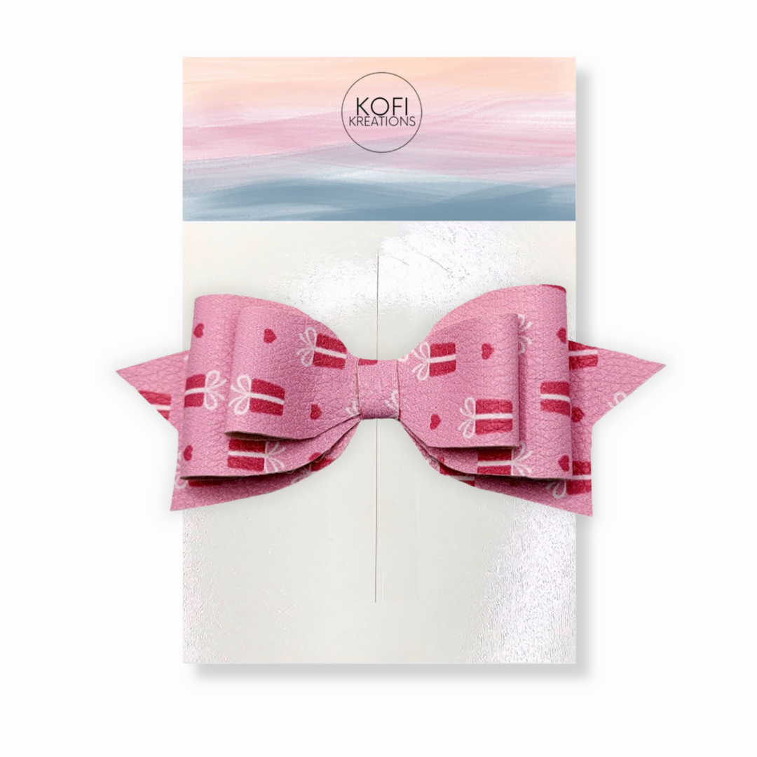 Pink Gift Valentines Hair Bow