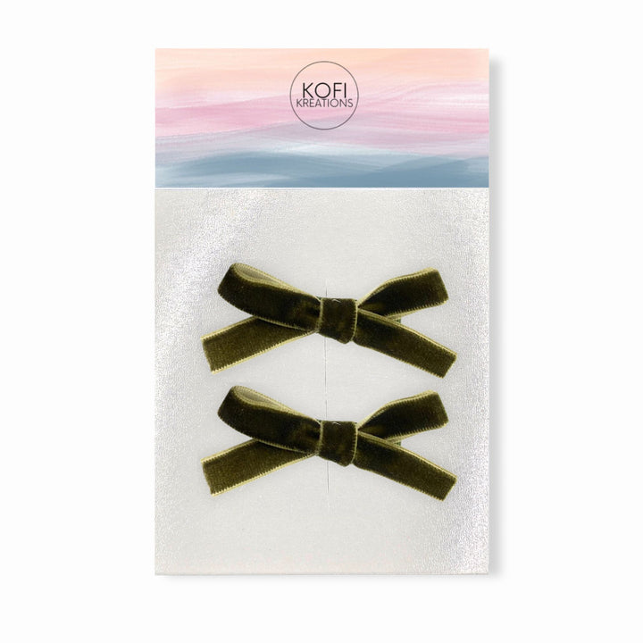 Small Velvet | Pigtail Hair Bows