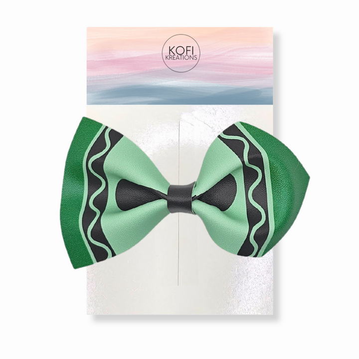 Crayon Faux Leather Hair Bows
