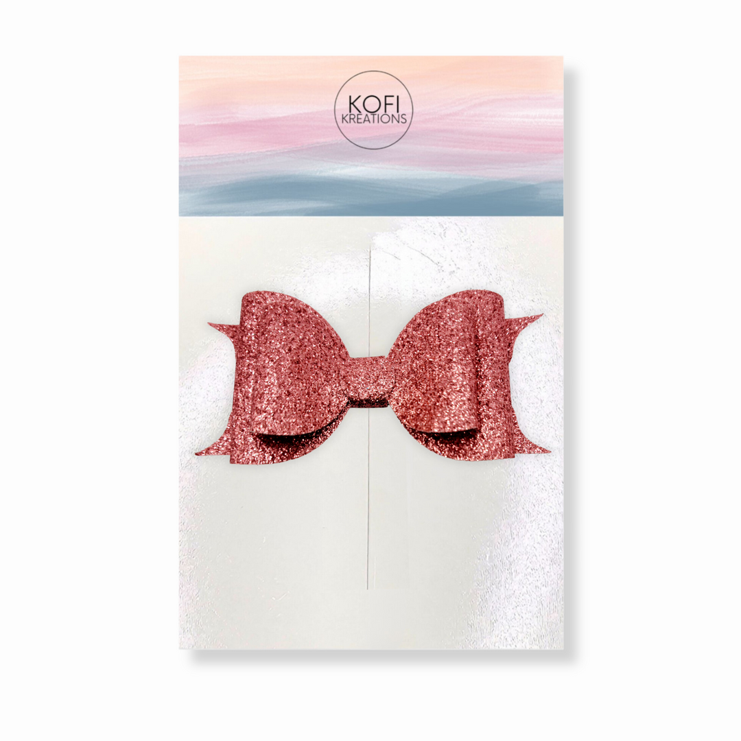 Indian Red Glitter Hair Bow