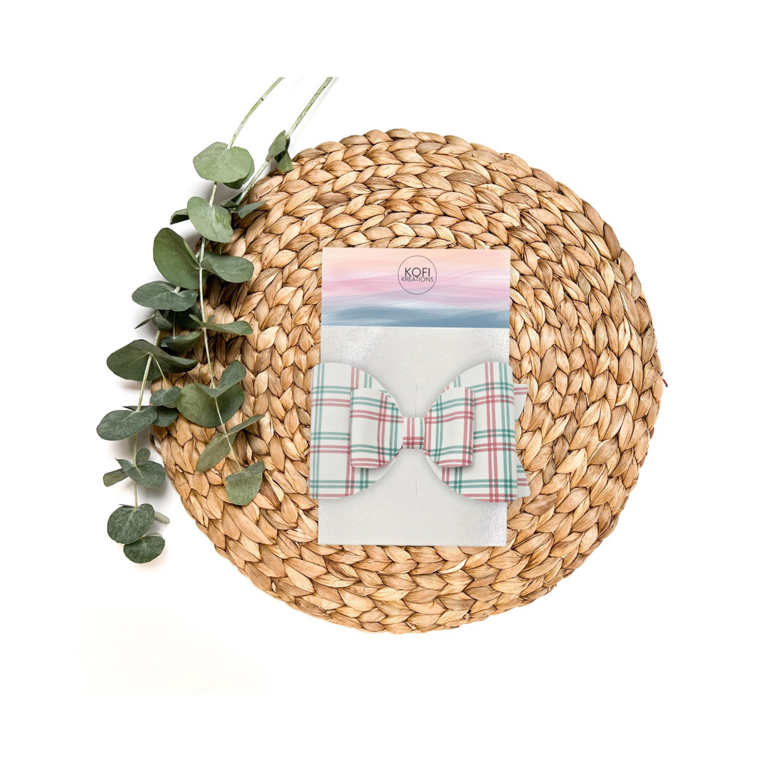 Plaid | Peppermint Josie Faux Leather Hair Bow