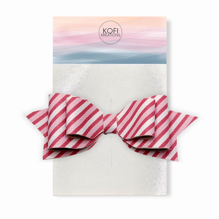 Pepperdine - Love Stripes Faux Leather Bow